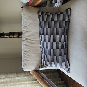 NWT blue Grey lumbar pillow